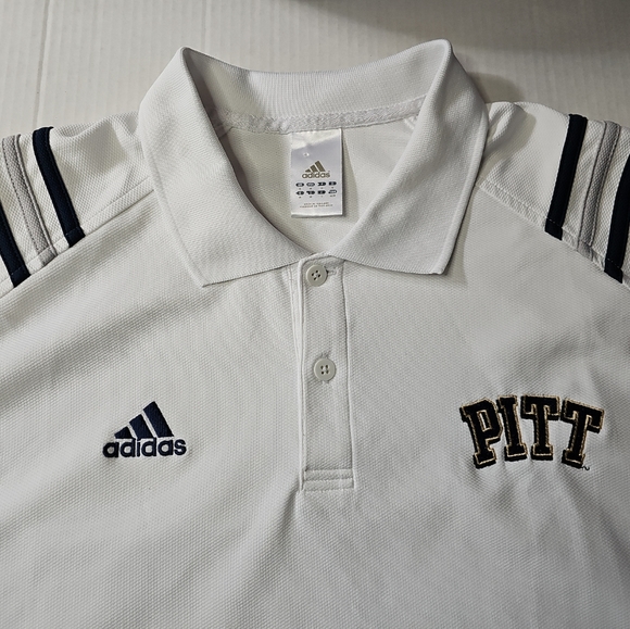 Pittsburgh Pitt Panthers Adidas White Polo Shirt NCAA Football Men's Medium - Picture 2 of 9
